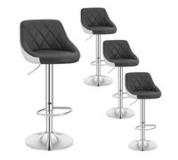 WOLTU Bar Stools Set of 4, Swivel Breakfast Barstools, PU, Grey White