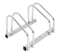 WOLTU Bike Stand for 2 Bikes, Floor or Wall Mounted Bicycle Rack, Cycle Parking Stand Rack for Garage Storage, Metal Bike Rack Outdoor,Silver