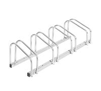WOLTU Bike Stand for 4 Bikes, Floor or Wall Mounted Bicycle Rack, Cycle Parking Stand Rack for Garage Storage, Metal Bike Rack Outdoor,Silver