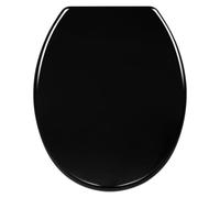 WOLTU Black Toilet Seat Soft Close Adjustable Hinge for Bathroom O-Shape | Duroplast Toilet Lid Cover Easy Cleaning and Installation, Comfortable 46L x 37W