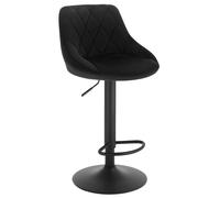 WOLTU Bar Stool, Swivel Breakfast Barstool, Velvet, Black