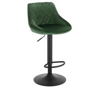 WOLTU Bar Stool, Swivel Breakfast Barstool, Velvet, Dark Green