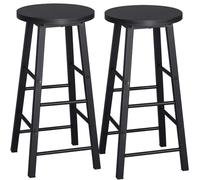 WOLTU Breakfast Bar Stools Set of 2, High Barstools, Black