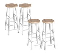 WOLTU Breakfast Bar Stools Set of 4 for Kitchen Counter, High Barstools with Metal Legs and Footrests, Light Oak
