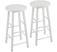 WOLTU Breakfast Kitchen Counter Bar Stools Set of 2 PCS MDF Seat Seat Bar Chairs Metal Legs Barstools White High Stools