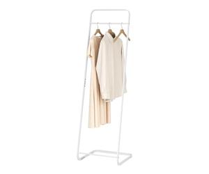 WOLTU Clothes Rack, Free Standing Clothes Rail, Metal Coat Stand with Hanging Rod, Narrow Clothing Rail for Bedroom, Hallway, Office, White, 40x40x140cm