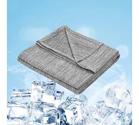 WOLTU Cooling Blanket, Summer Throw Sofa Nap Throw Blanket With Arc-Chill Cooling Fibre Q-MAX >0.3 Soft Sleeping Blanket for Summer Night Comfy, Lightweight and Anti Allergy, 150x200cm Grey
