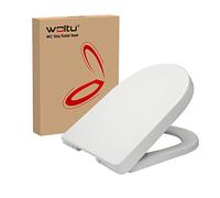 WOLTU D Shape White Toilet Seat, Soft Close Adjustable Hinge Quick Release Top Fixed Toilet seat Bathroom Lid WS2544