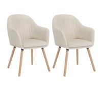 WOLTU Dining Chairs Set of 2, Armchairs Kitchen Counter Chairs, Cream White