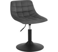 Woltu Dressing Table Chair Height Adjustable Chenille/velvet Vanity Chair Dark Grey-Velvet