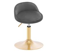 WOLTU Dressing Table Stool, Height Adjustable Stools, Swivel Office Work Chair for Living Room Bedroom, Velvet, Dark Grey + Golden