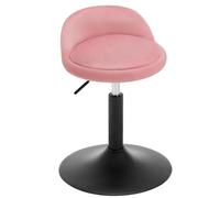WOLTU Dressing Table Stool, Height Adjustable Swivel Office Stool, Kitchen Counter Chair, Seat Height 42.5-58cm, Velvet Seat for Bedroom Living Room, Pink + Black, BH424rs-1-UK