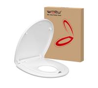 WOLTU Family Toilet Seat, Soft Close with Removable Child Seat, Quick Release for Easy Cleaning, White Toilet Seat Toddler with Adjustable Hinges, O-Shaped, Easy Install, Hard-Wearing