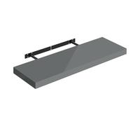 WOLTU Floating Shelf, High Gloss Gray Shelf for Wall with Strong Bracket, Wall Storage Shelf for Bedroom, Living Room, Office, Bathroom, Kitchen, MDF, 70x22.9x3.8cm