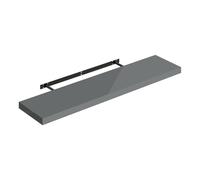 WOLTU Floating Shelf, High Gloss Gray Shelf for Wall with Strong Bracket, Wall Storage Shelf for Bedroom, Living Room, Office, Bathroom, Kitchen, MDF, 100x22.9x3.8cm