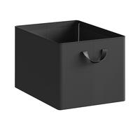 WOLTU Folding Storage Basket Set of 1, Wardrobe Storage Organiser with Handles, Fabric Cube for Clothes and Toys, 50L, Black, 47 x 35 x 30 cm, ABB11sz-1-UK