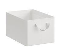 WOLTU Folding Storage Basket Set of 1, Wardrobe Storage Organiser with Handles, Fabric Cube for Clothes and Toys, 20L, White, 37.5 x 20 x 26 cm, ABB08ws-1-UK