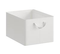 WOLTU Folding Storage Basket Set of 1, Wardrobe Storage Organiser with Handles, Fabric Cube for Clothes and Toys, 35L, White, 42 x 32 x 26 cm, ABB10ws-1-UK