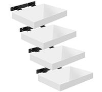 WOLTU High Gloss Floating Shelves,Set of 4 Wall Shelf,CD DVD Storage Corner Shelf, Premium Wooden Shelves for Bedroom LivingRoom kitchen 30x22.9x3.8cm, White, RG9489ws-4-UK