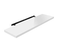 WOLTU High Gloss Floating Shelves,Wall Shelf,CD DVD Storage Corner Shelf, Premium Wooden Shelves for Bedroom LivingRoom kitchen 120x22.9x3.8cm, White, RG9484ws-UK