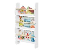 WOLTU Kids Bookcase, Wall Shelf, 3-Tier Children's Bookshelf | Storage Display Rack, Wooden Book Organiser for Children's Room, Cloud-Shaped, White
