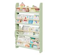 WOLTU Kids Bookcase, Wall Shelf, 4-Tier Children's Bookshelf, Storage Display Rack, Wooden Book Organiser for Children's Room, Cloud-shape, Green