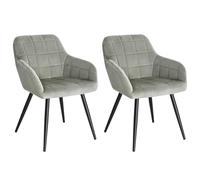 WOLTU Kitchen Dining Chairs Set of 2, Ergonomic Armchairs Tub Chairs, Grey