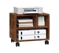 WOLTU Mobile Printer Stand, Printer Table on Wheels, 40x30x37cm, Rustic Brown