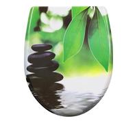 WOLTU O-Shape Soft-Close Toilet Seat with Quick-Release Function and Decorative Motif, Top or Bottom Mounting, 175kg Load Capacity