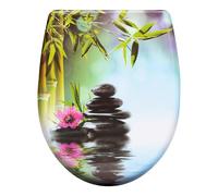 WOLTU O-Shape Soft-Close Toilet Seat with Quick-Release Function and Decorative Motif, Top or Bottom Mounting, 175kg Load Capacity