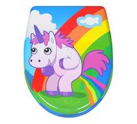 WOLTU O-Shape Soft-Close Toilet Seat with Quick-Release Function and Decorative Motif, Top or Bottom Mounting, 175kg Load Capacity