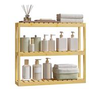 WOLTU RG9286 Wall Shelf, Bathroom Shelf, Towel Holder, Hanging Shelf, Bamboo