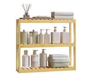 WOLTU RG9286 Wall Shelf, Bathroom Shelf, Towel Holder, Hanging Shelf, Bamboo