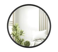 WOLTU Round Wall Mirror, Large Vanity Mirror for Bedroom, Bathroom Mirror, Hollywood Mirror for Hallway, Living Room, Metal Frame Hanging for Modern Home Decor, Black 60cm