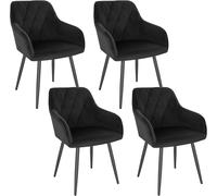 WOLTU Set of 1/2/4/6 pcs Kitchen Dining Chairs Velvet Armchairs with Metal Legs