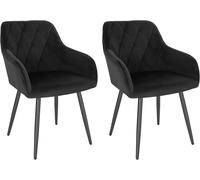 WOLTU Set of 1/2/4/6 pcs Kitchen Dining Chairs Velvet Armchairs with Metal Legs
