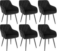 WOLTU Set of 1/2/4/6 pcs Kitchen Dining Chairs Velvet Armchairs with Metal Legs