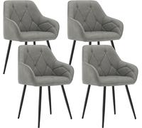 WOLTU Set of 1/2/4/6x Dining Chairs Set Faux Leather Padded Seat Metal Legs