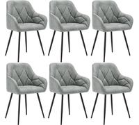 WOLTU Set of 1/2/4/6x Dining Chairs Set Faux Leather Padded Seat Metal Legs