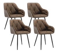 WOLTU Set of 1/2/4/6x Dining Chairs Set Faux Leather Padded Seat Metal Legs