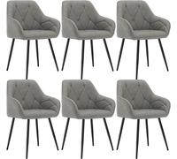 WOLTU Set of 1/2/4/6x Dining Chairs Set Faux Leather Padded Seat Metal Legs
