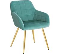 WOLTU Set of 1 Dining Chair Velvet Seat Metal Legs Kitchen Chair Home Office