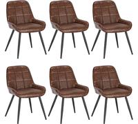 WOLTU Set of 6 Faux Leather Dining Chairs Metal Legs Reception Restaurant Chairs