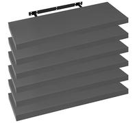 WOLTU Set of 6 Wall Shelves, Floating Shelves, Gallery Display, Matt Dark Grey, Floating Shelf, Wall Decoration for Living Room, Bedroom, Children's Room, Made of MDF