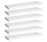 WOLTU Set of 6 Wall Shelves, Floating Shelves, Gallery Display, Matt White, Floating Shelf, Wall Decoration for Living Room, Bedroom, Children's Room, Made of MDF