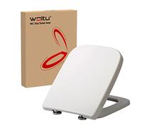 WOLTU Square Soft Close Toilet Seat, Quick Release with Simple Top Fixing with Adjustable Hinges for Easy Cleaning and Installation, White 45x36cm