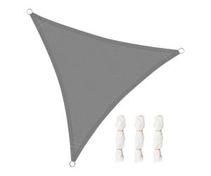 WOLTU Sun Shade Sail Breathable HDPE Sunscreen Awning Canopy for Outdoor Garden Patio Yard Party UV Block - Triangle, 5x5x5m, Grey, GZS1188gr15