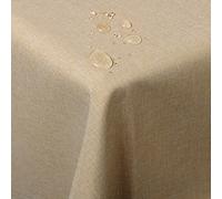 WOLTU TD3042sd Table Cover Cloth in Linen Look Tablecloth Square Shape and Various Sizes-Dirt repellent Tablecloth Sand Colour, Square Shape, 53"x 78"/135x200cm