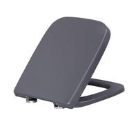 WOLTU Toilet Seat Soft Close, Quick-Release Square Loo Seat Made from Duroplast, with Adjustable Hinges, Heavy Duty, Weight Capacity 175 kg, Bluish Grey