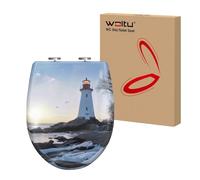 WOLTU Toilet Seat Soft Close, Quick Release Toilet Seat Adjustable, Durable | Top/Bottom Mounting, O-Shape with Beacon Pattern, Duroplast, Easy to Clean, Universal Fit, Durable & Robust